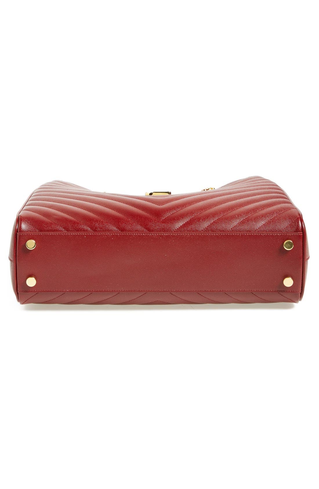 'Monogram' Grained Leather Shopper, Alternate, color, OXBLOOD