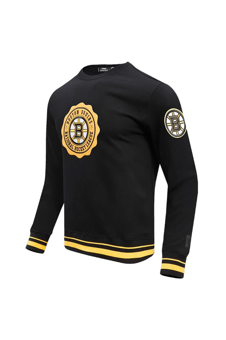 Men's Pro Standard Black Boston Bruins Crest Emblem Pullover Sweatshirt, Alternate, color, Black