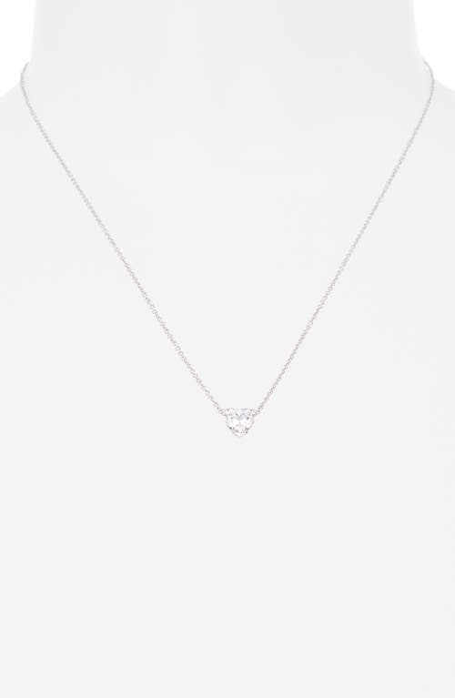 Nadri Modern Love Cubic Zirconia Heart Pendant Necklace In Metallic
