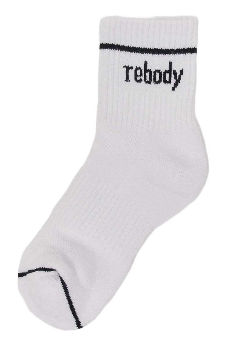 Rebody Active Ready To Mid Crew Socks, Main, color, White