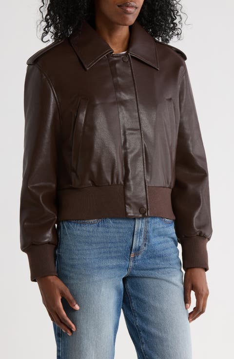 Waterproof Faux Leather Aviator Jacket