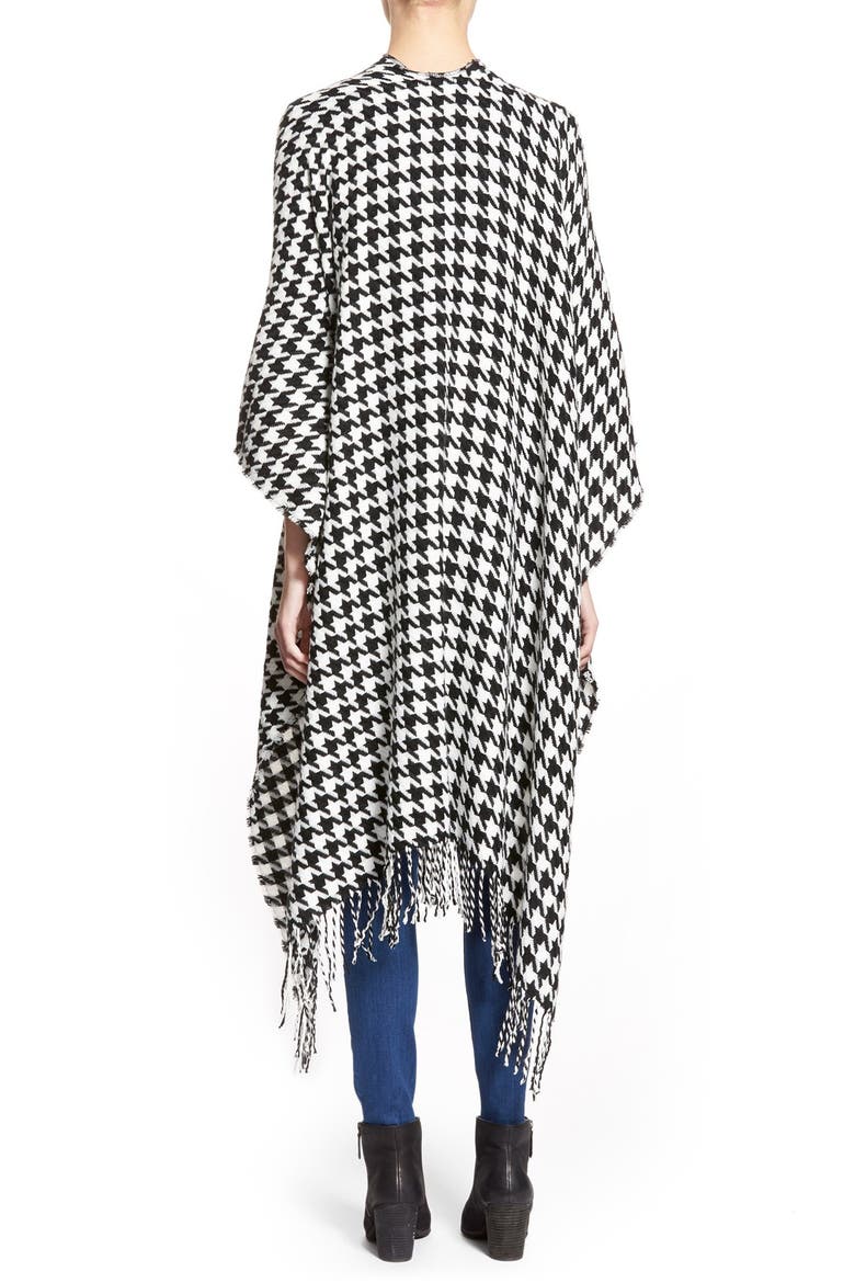 Capelli of New York Houndstooth Cape, Alternate, color, BLACK