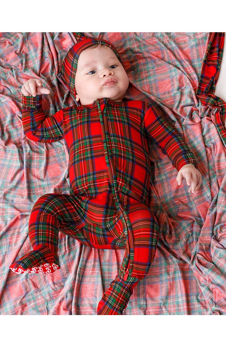 Lev Baby December Boy Zippered Footie, Main, color, Red