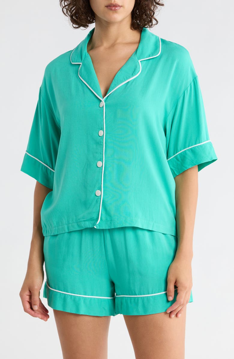 Tart Kine Short Sleeve Pajamas Set, Main, color, Electric Green