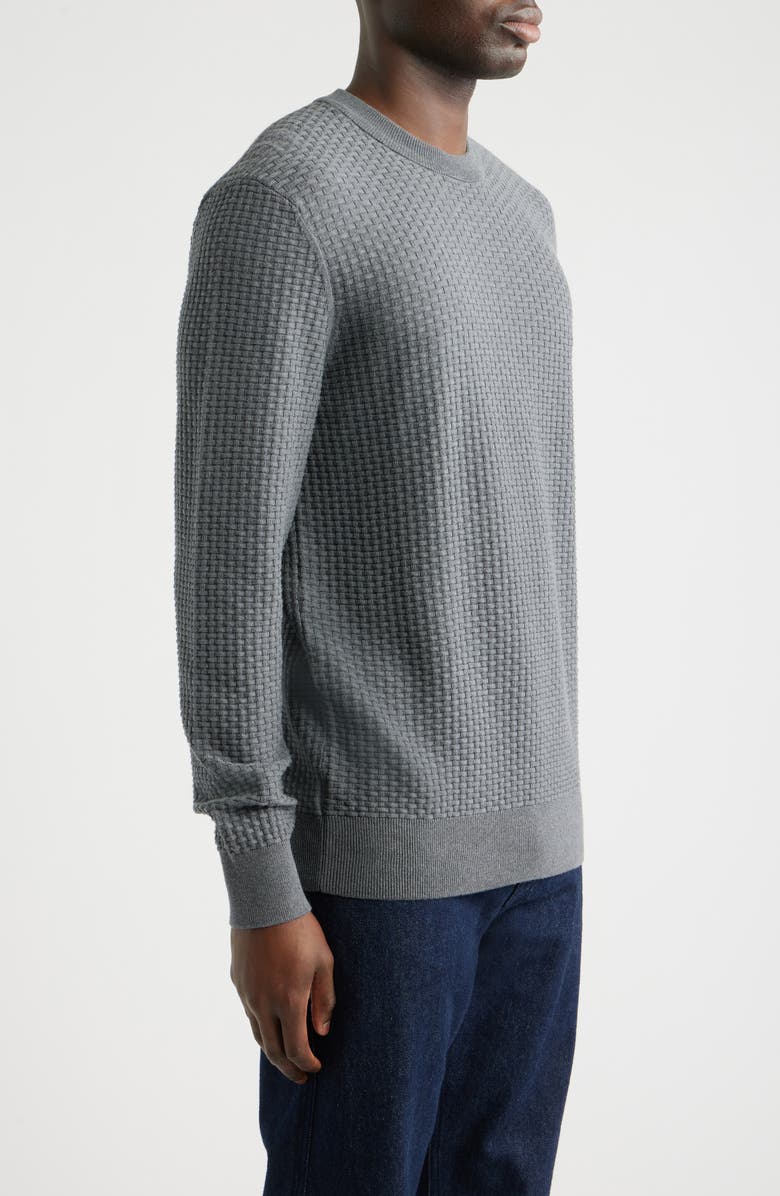 BOSS Imberto Textured Sweater, Alternate, color, Silver