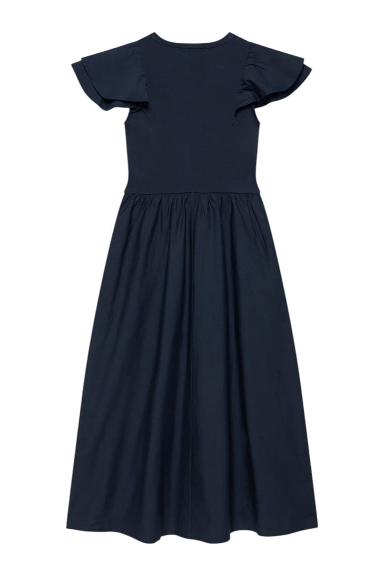 Puff Sleeve Jersey Midi Dress, Alternate, color, Navy