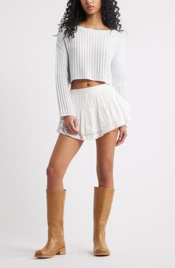 Open Stitch Crop Sweater