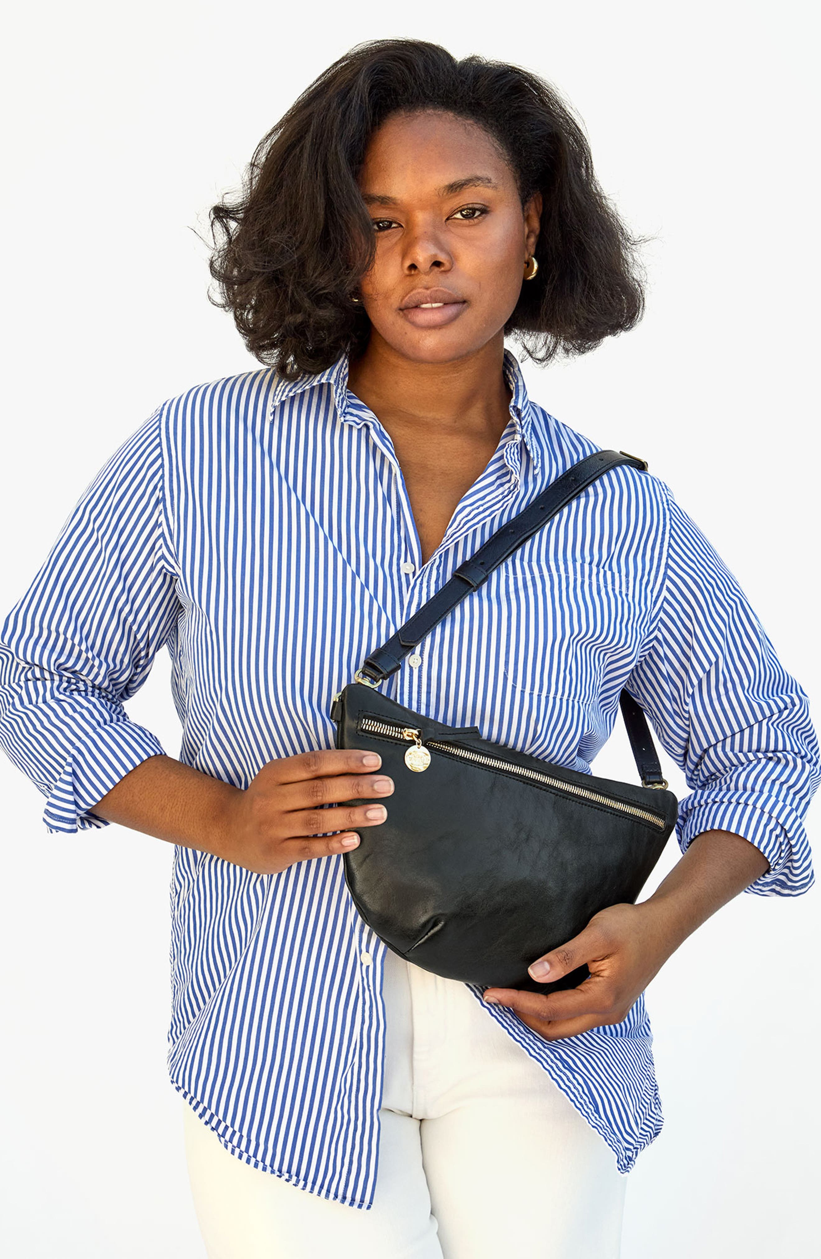 Clare V. Grande Leather Belt Bag, Alternate, color, 