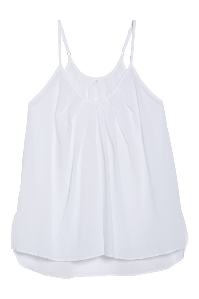 Cotton Voile Pleated Camisole, Alternate, color, WHITE