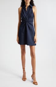 Cinq à Sept McKenna Twist Detail Sleeveless Cotton Blend Dress
