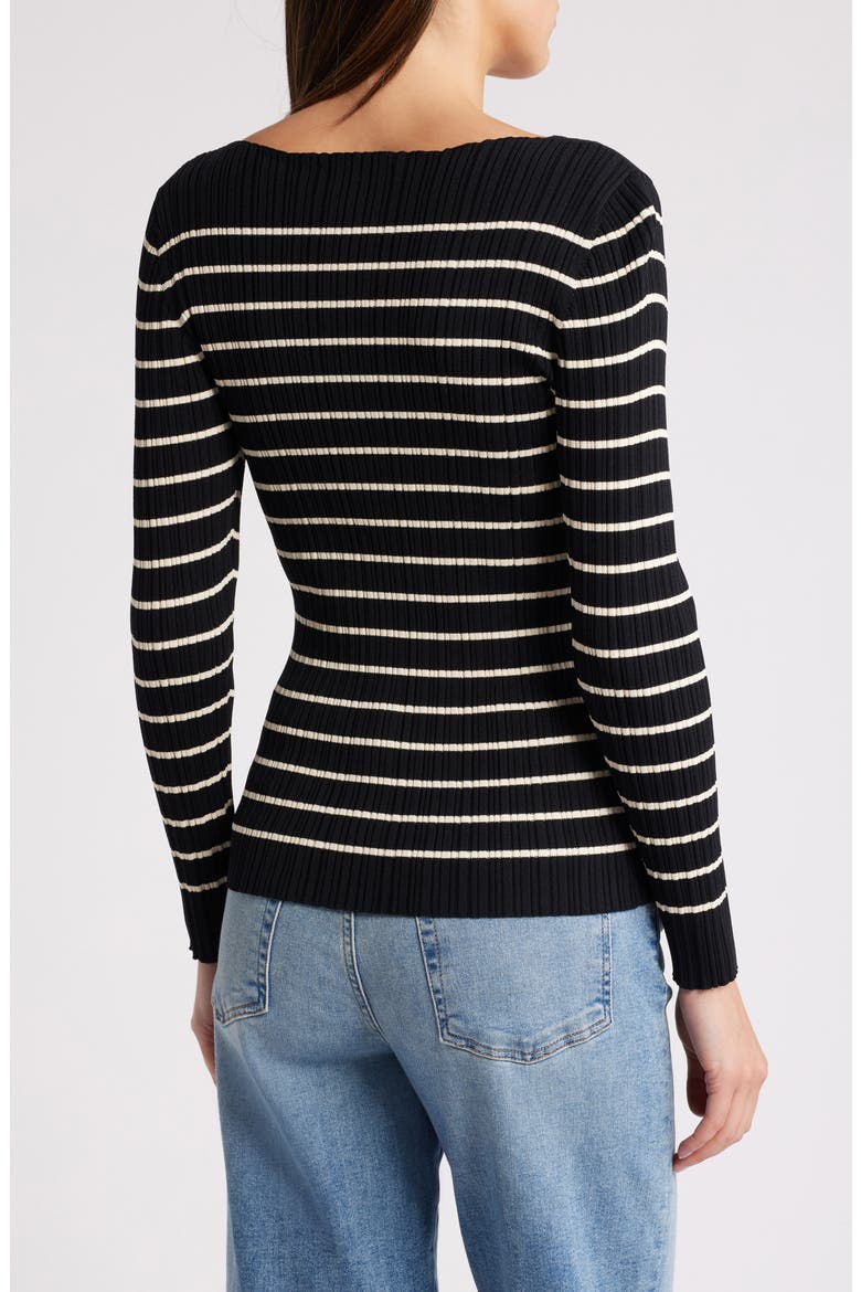 Stripe Rib Top, Alternate, color, 01-BLACK-CLASSIC CREAM