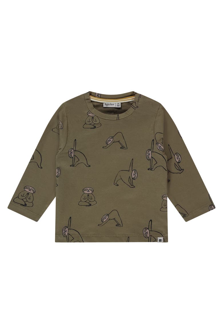 Allover Yoga Koala Long Sleeve Shirt, Main, color, Army