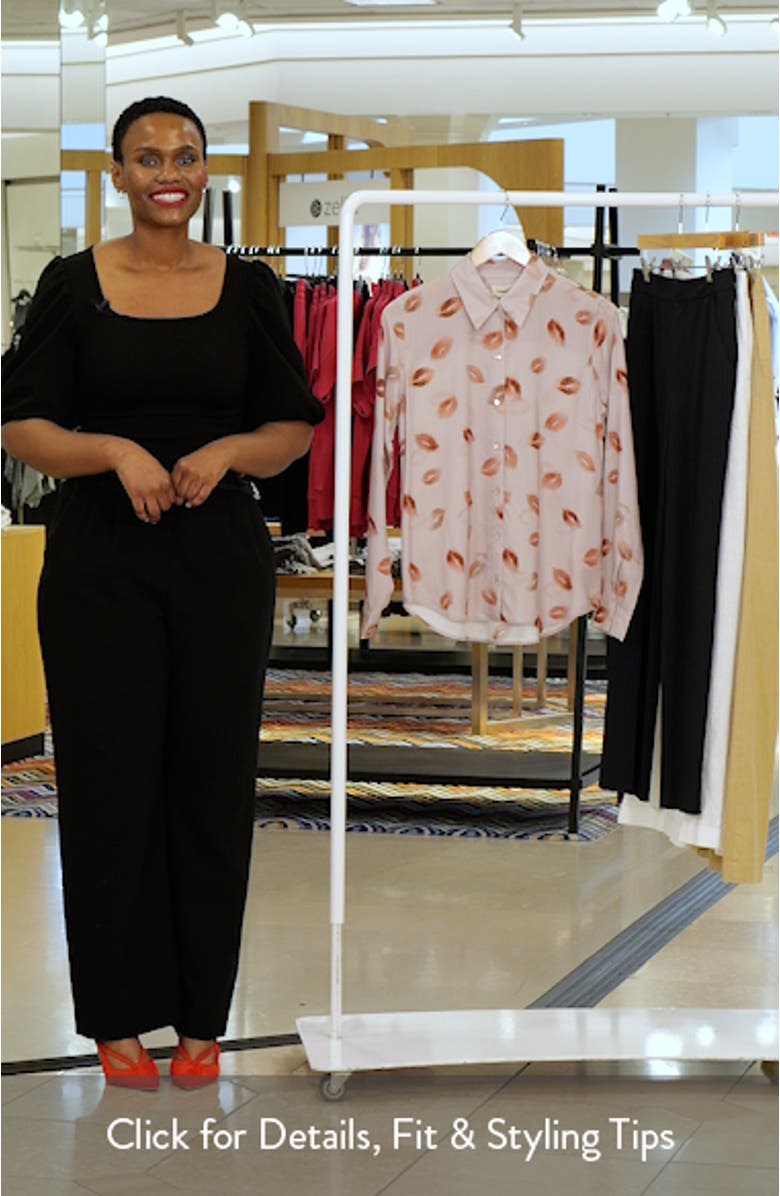 Holly Lips Pattern Woven Shirt, sales video thumbnail