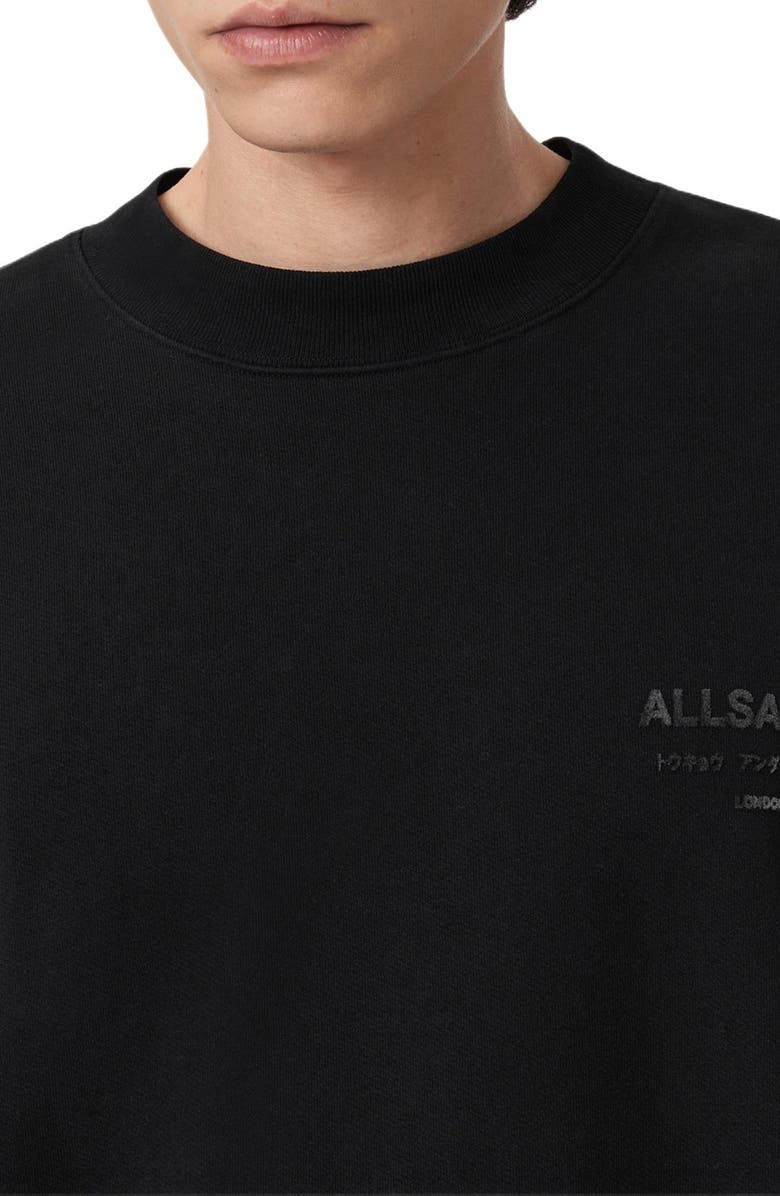 AllSaints Xander Crewneck Sweatshirt, Alternate, color, Jet Black
