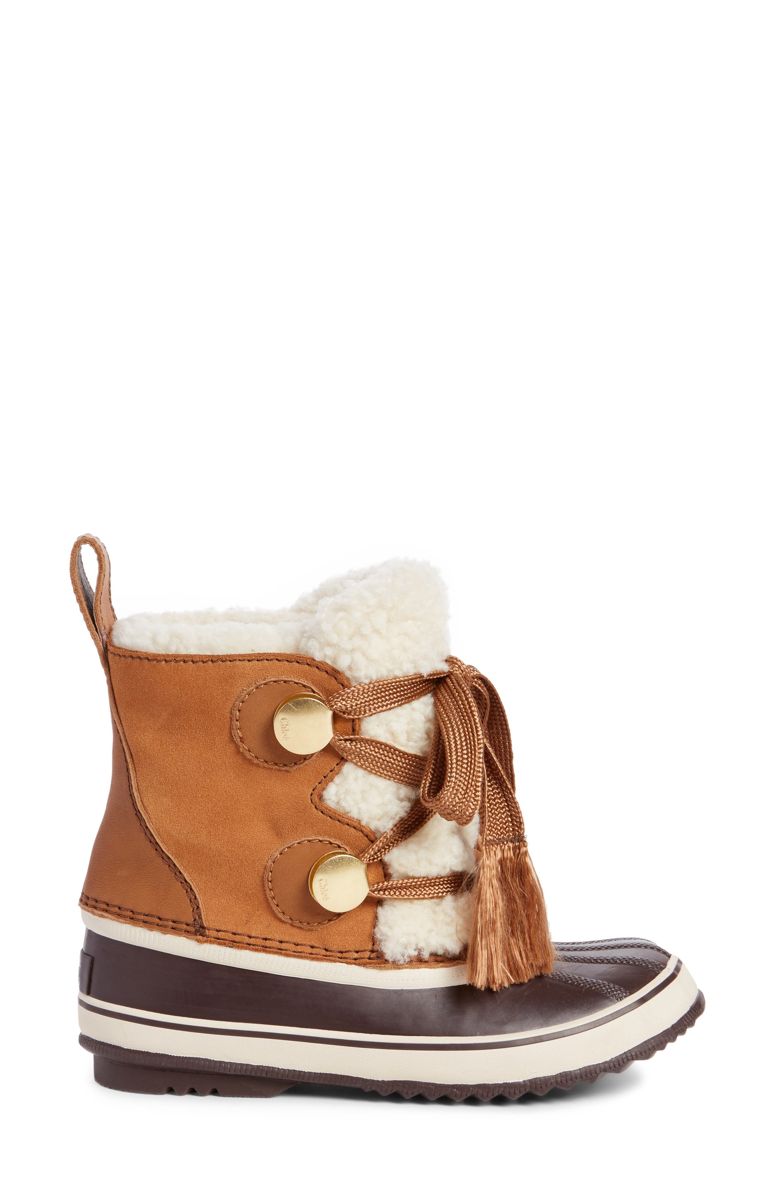 Chloé SOREL x Chloé Genuine Shearling Trim Waterproof Boot, Alternate, color, 