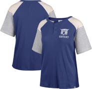 '47 Women's '47 Royal Kentucky Wildcats Underline Harvey Colorblock Raglan Henley T-Shirt