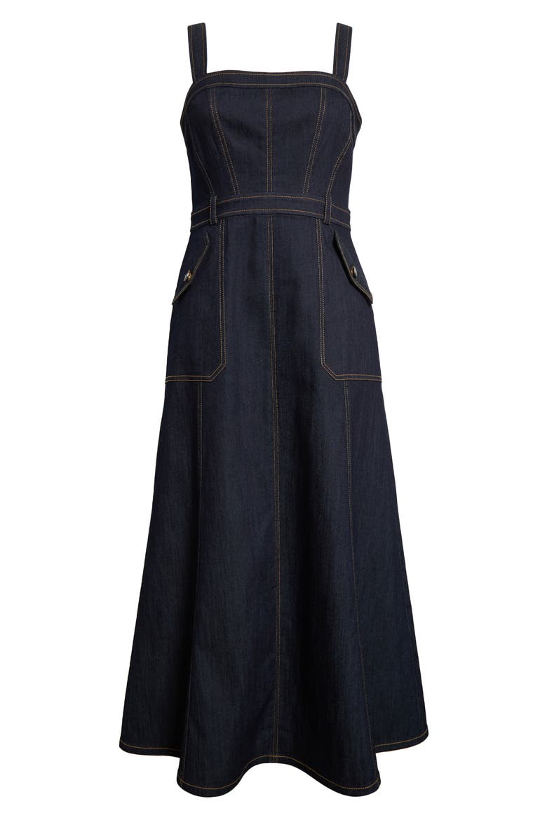 Malani Denim Midi Dress, Alternate, color, INDIGO