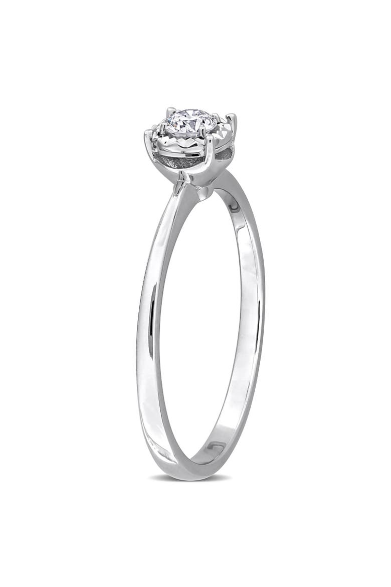 1/6 ctw Lab-Grown Diamond Halo Ring 18k, Alternate, color, White Gold