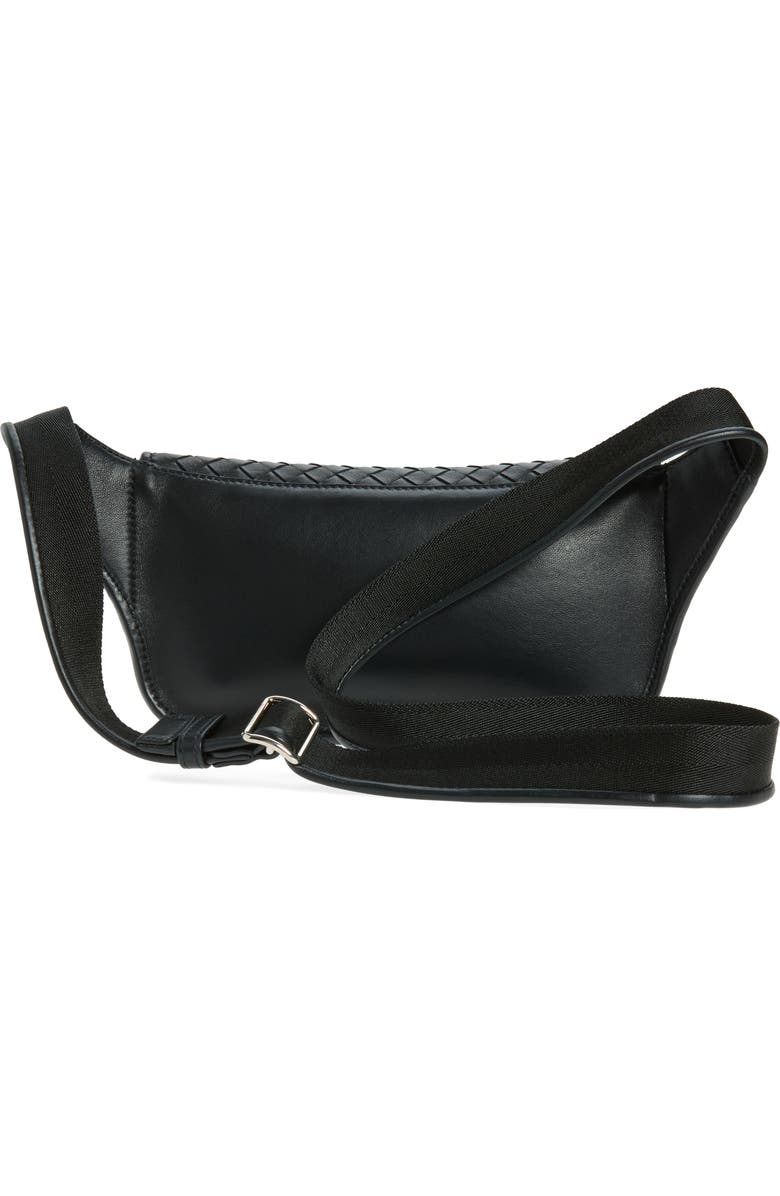 Bottega Veneta Veneto Intrecciato Leather Sling Bag, Alternate, color, Black-Vintage Silver