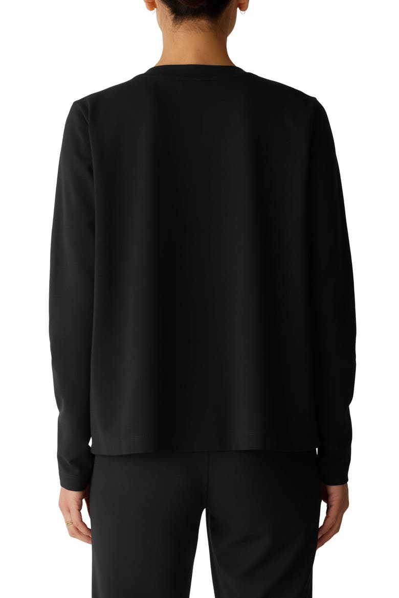 Crewneck Relaxed Long Sleeve T-Shirt, Alternate, color, BLACK