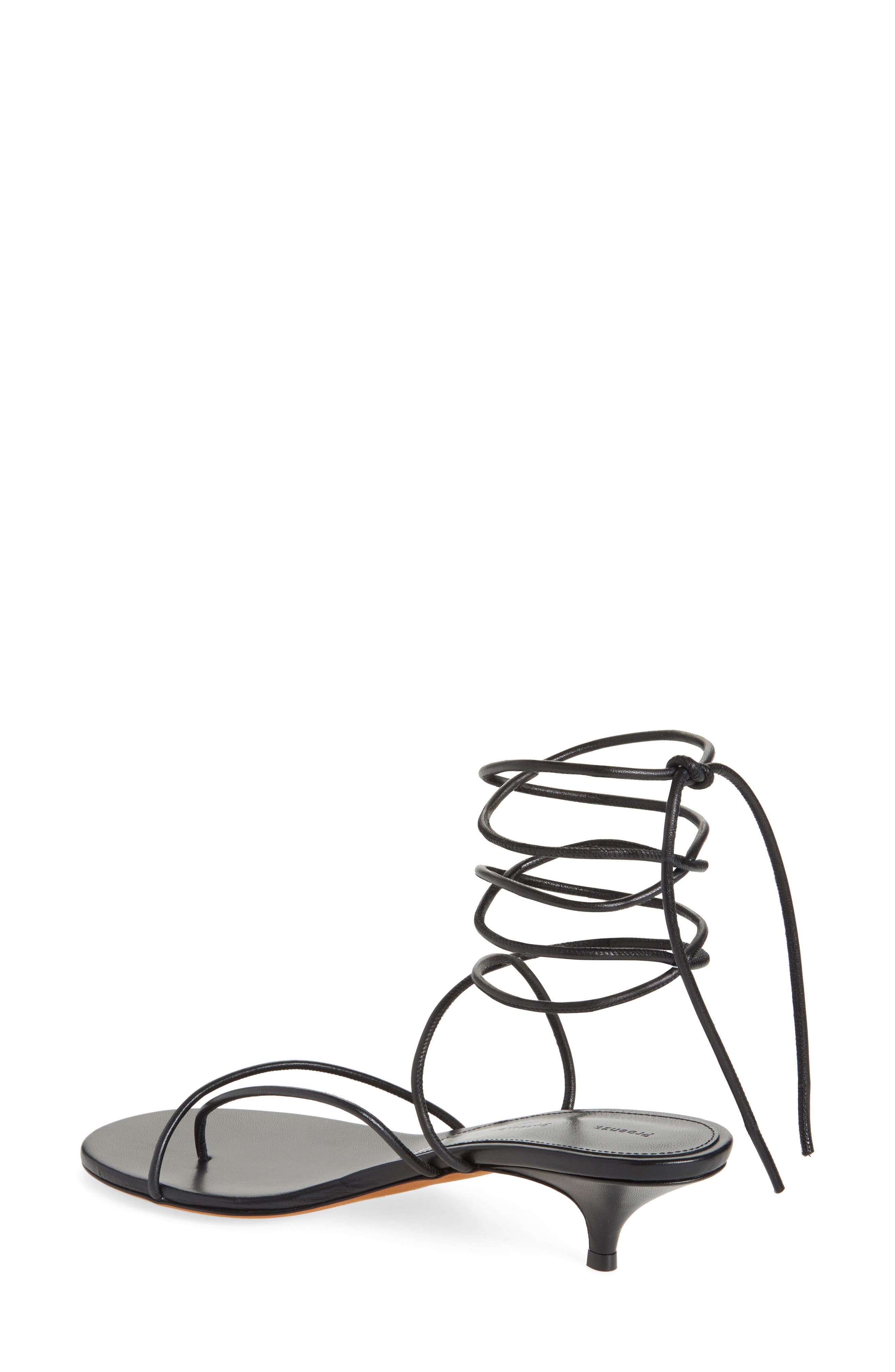 Proenza Schouler Slash Tie Kitten Heel Sandal, Alternate, color, Black