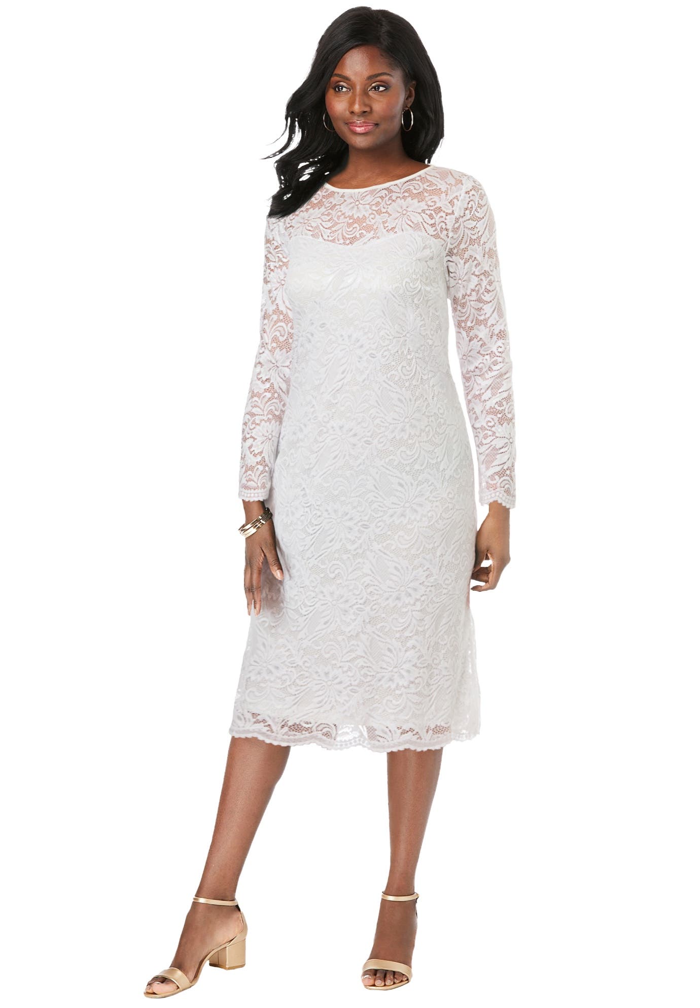 Stretch Lace Shift Dress - image 3