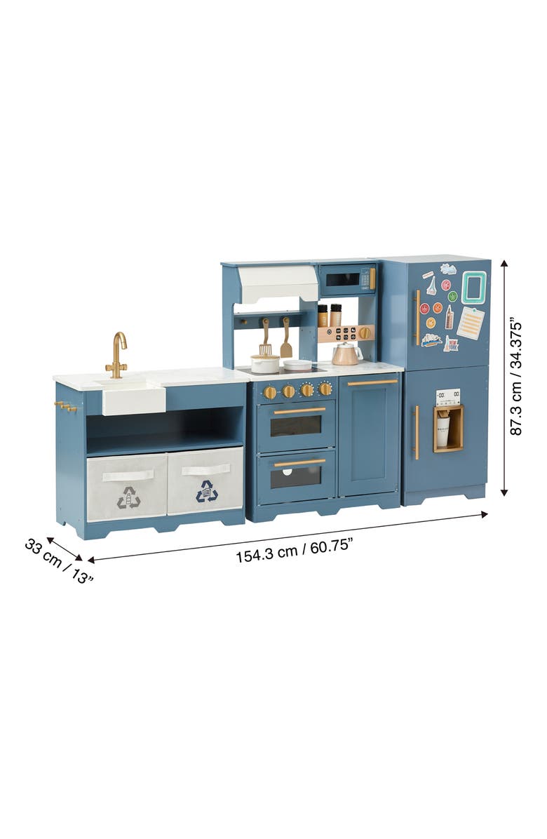 Teamson Kids Chef Atlanta Kitchen Playset, Alternate, color, Stone Blue/ White