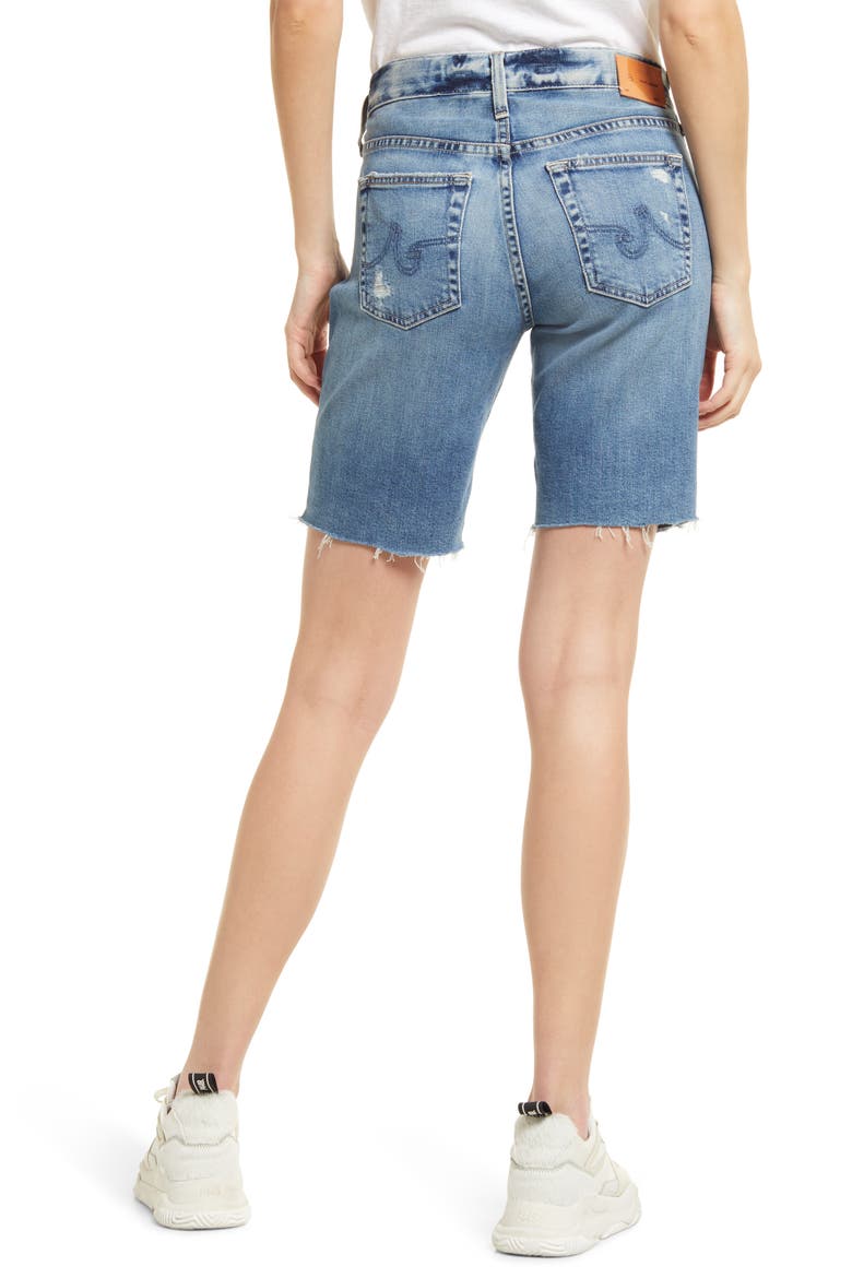 Nikki Raw Hem Denim Bermuda Shorts, Alternate, color, 16 YEARS SHOTGUN