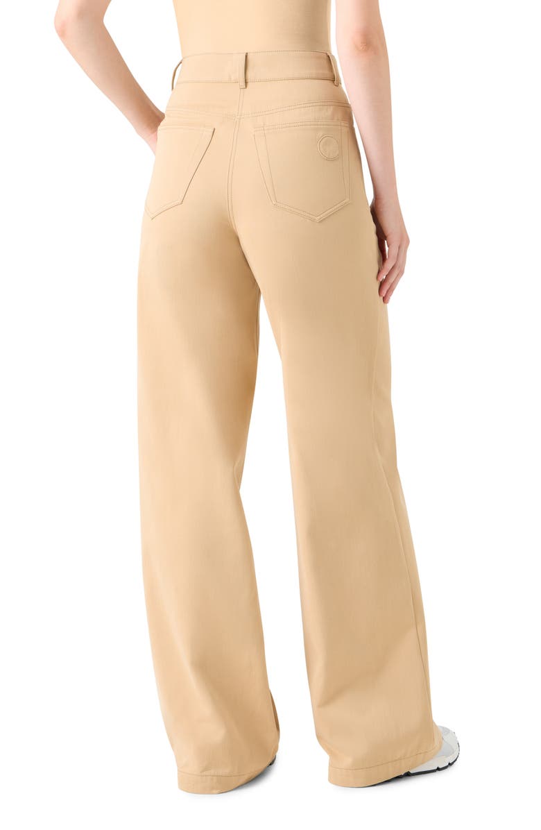 Akris punto Cooper High Waist Wide Leg Jeans, Alternate, color, Beige