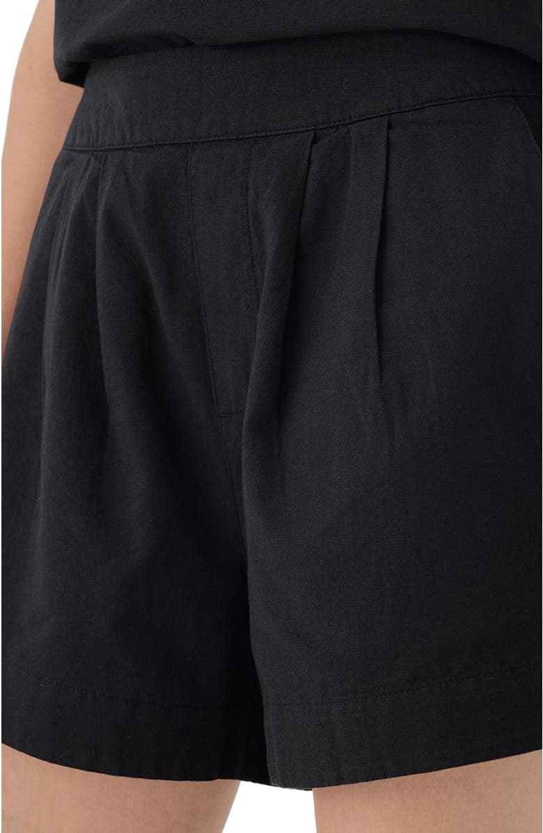 Pact Canopy Linen High-Waisted Short Made with Organic Cotton, Alternate, color, Black