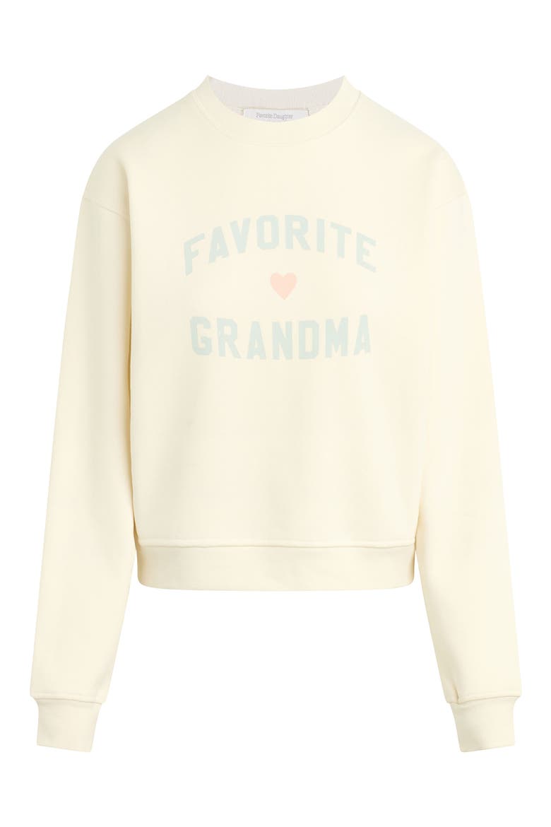 Favorite Grandma Cotton Blend Graphic Sweatshirt, Main, color, GARDENIA/ LIGHT SAG