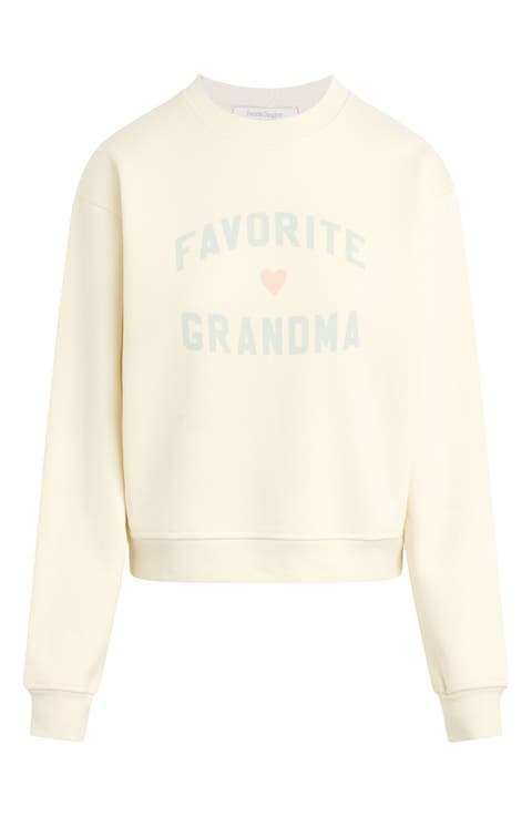 Favorite Grandma Cotton Blend Graphic Sweatshirt