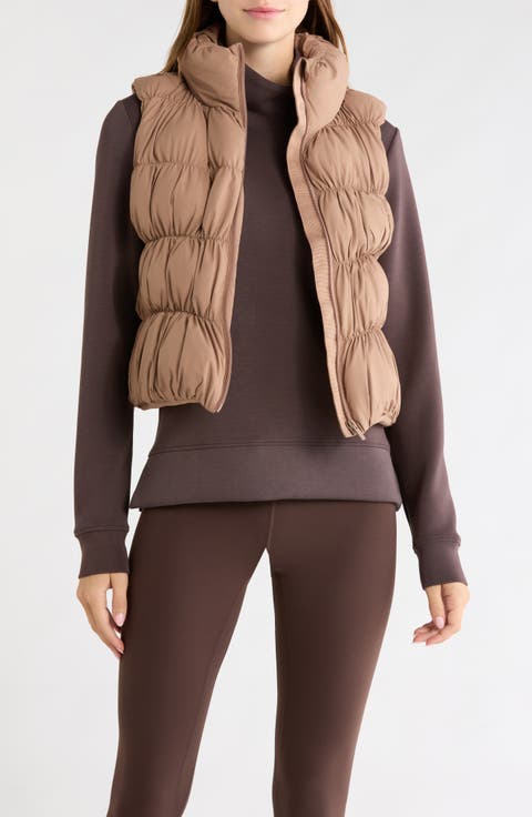 Ruched Puffer Vest
