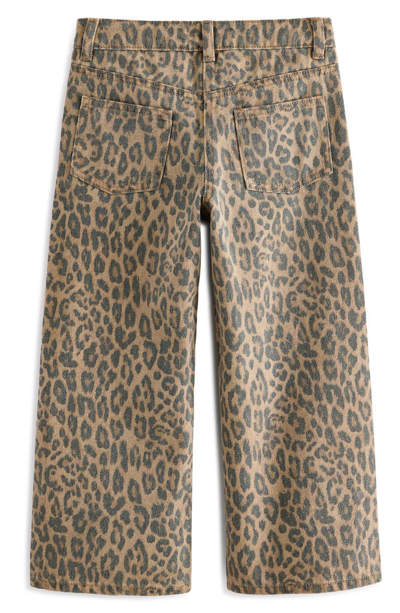 NEXT Kids' Leopard Print Wide Leg Jeans, Alternate, color, 