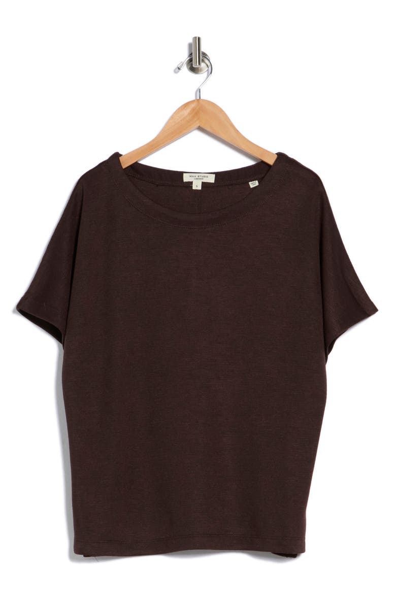 MAX STUDIO Short Sleeve Knit T-Shirt, Alternate, color, Chocolate