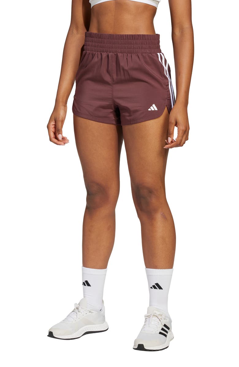 adidas Pacer High Waist Training Shorts, Main, color, 