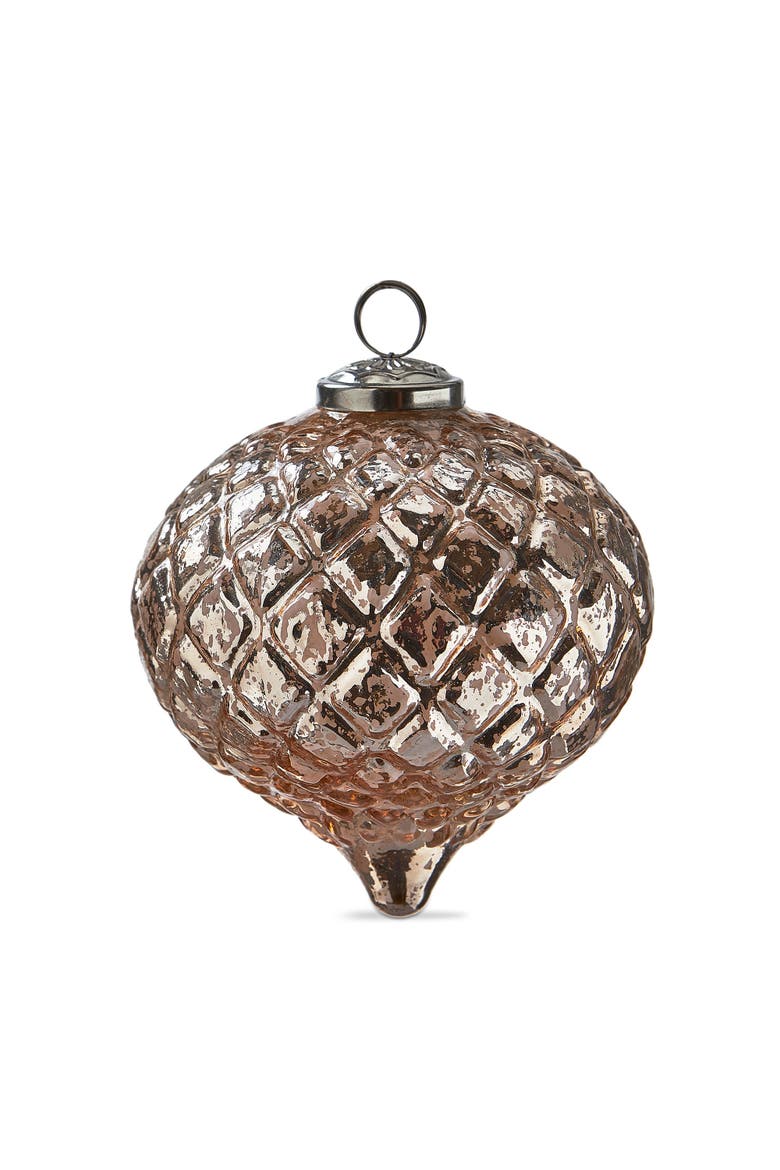 Vintage Diamond Teardrop Glass Ornament Pink Christmas Tree, Main, color, Pink