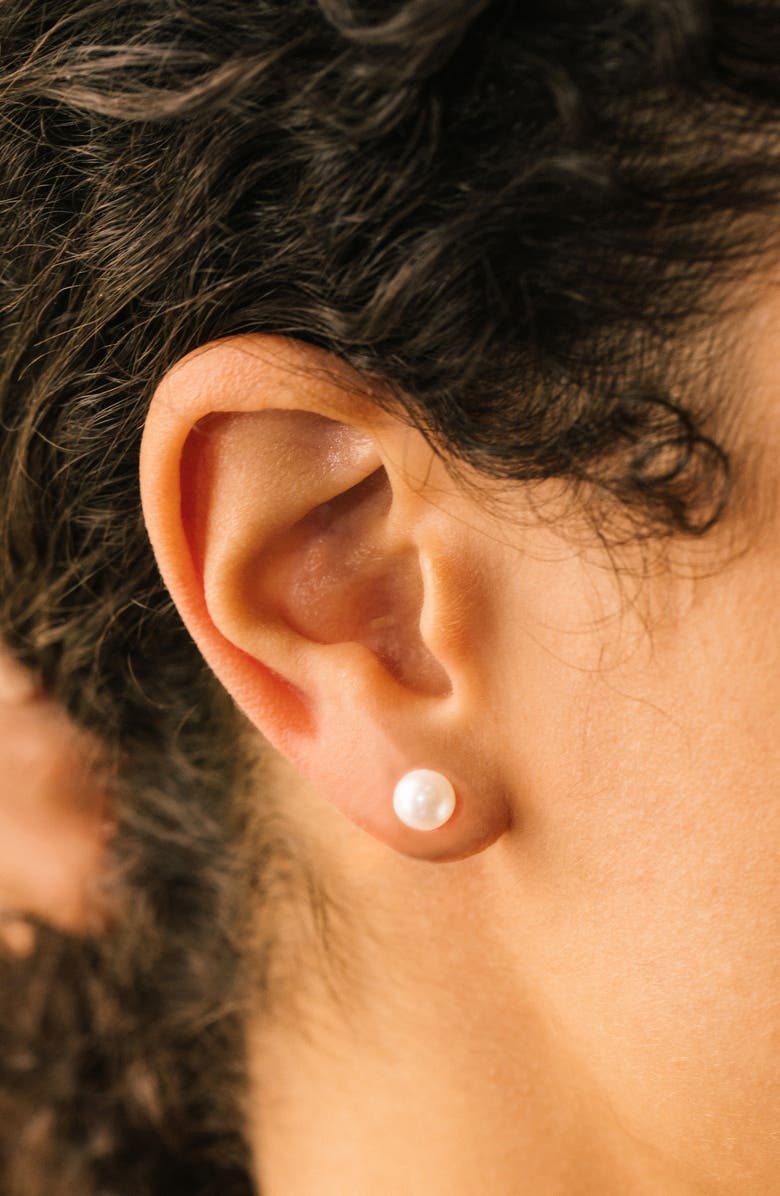 Zoë Chicco Baroque Freshwater Pearl Stud Earrings, Alternate, color, 14K Yellow Gold