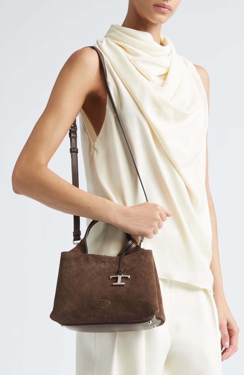 Tod's Micro Apa Leather Tote, Alternate, color, T.moro/ Marrone