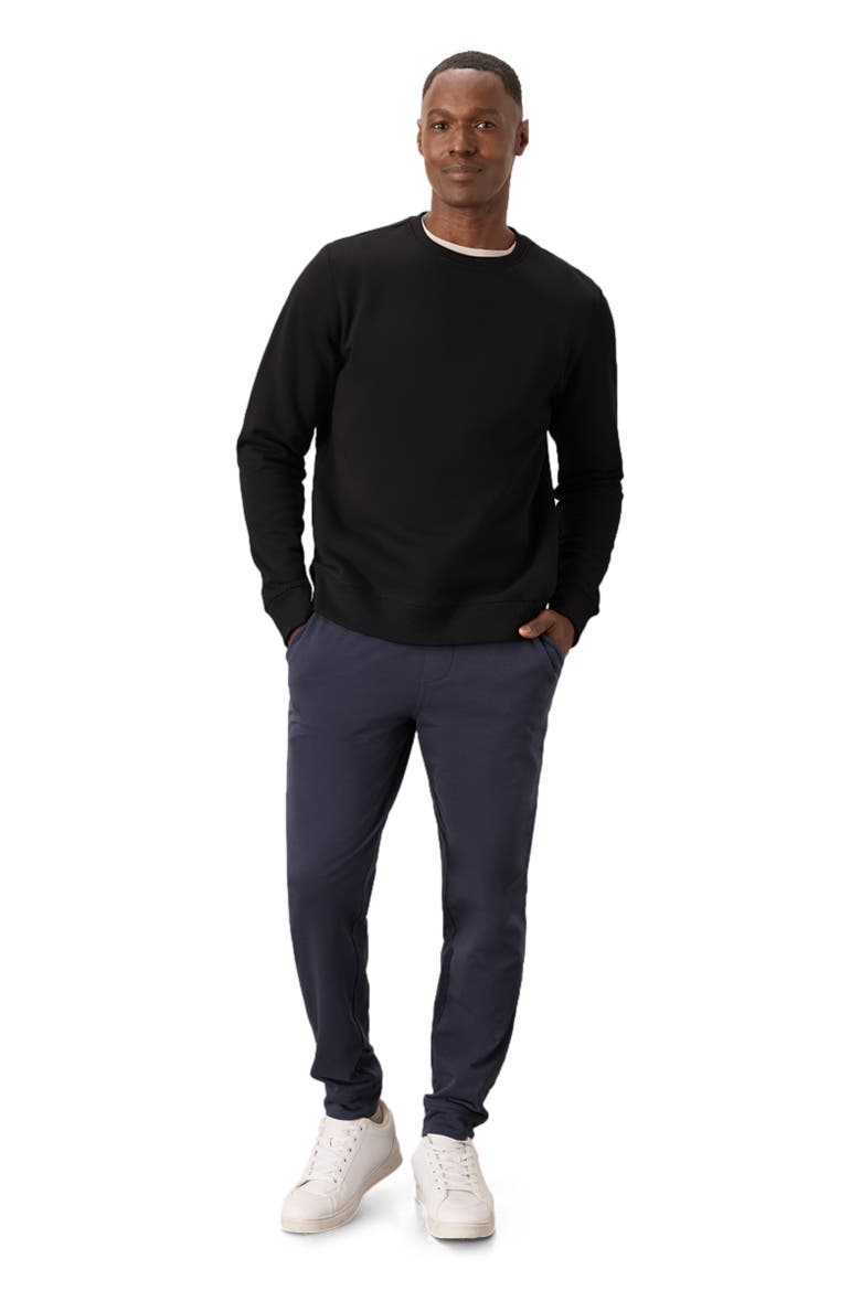 Organic Cotton Cloud Brushed Fleece Crew Sweatshirt, Alternate, color, Black