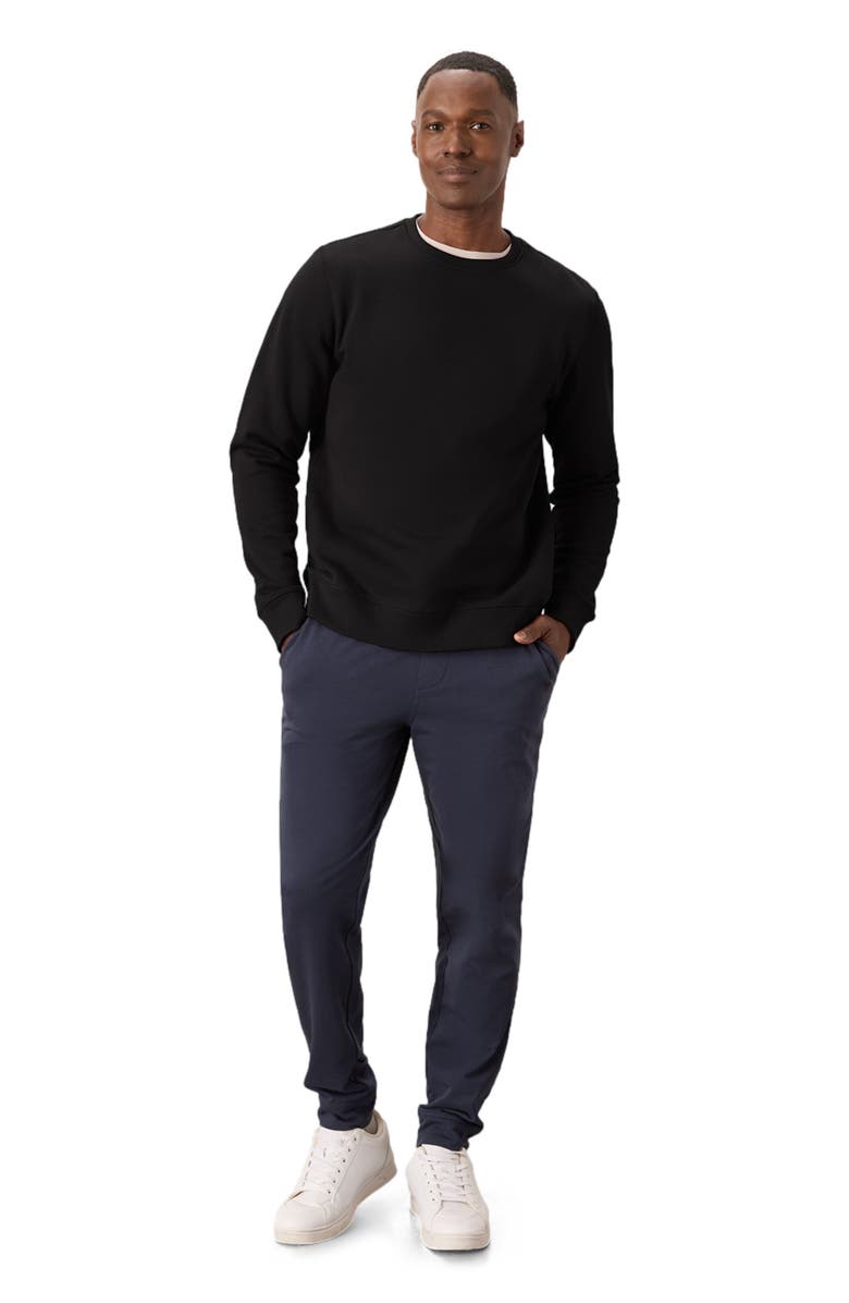 Pact Organic Cotton Cloud Brushed Fleece Crew Sweatshirt, Alternate, color, Black