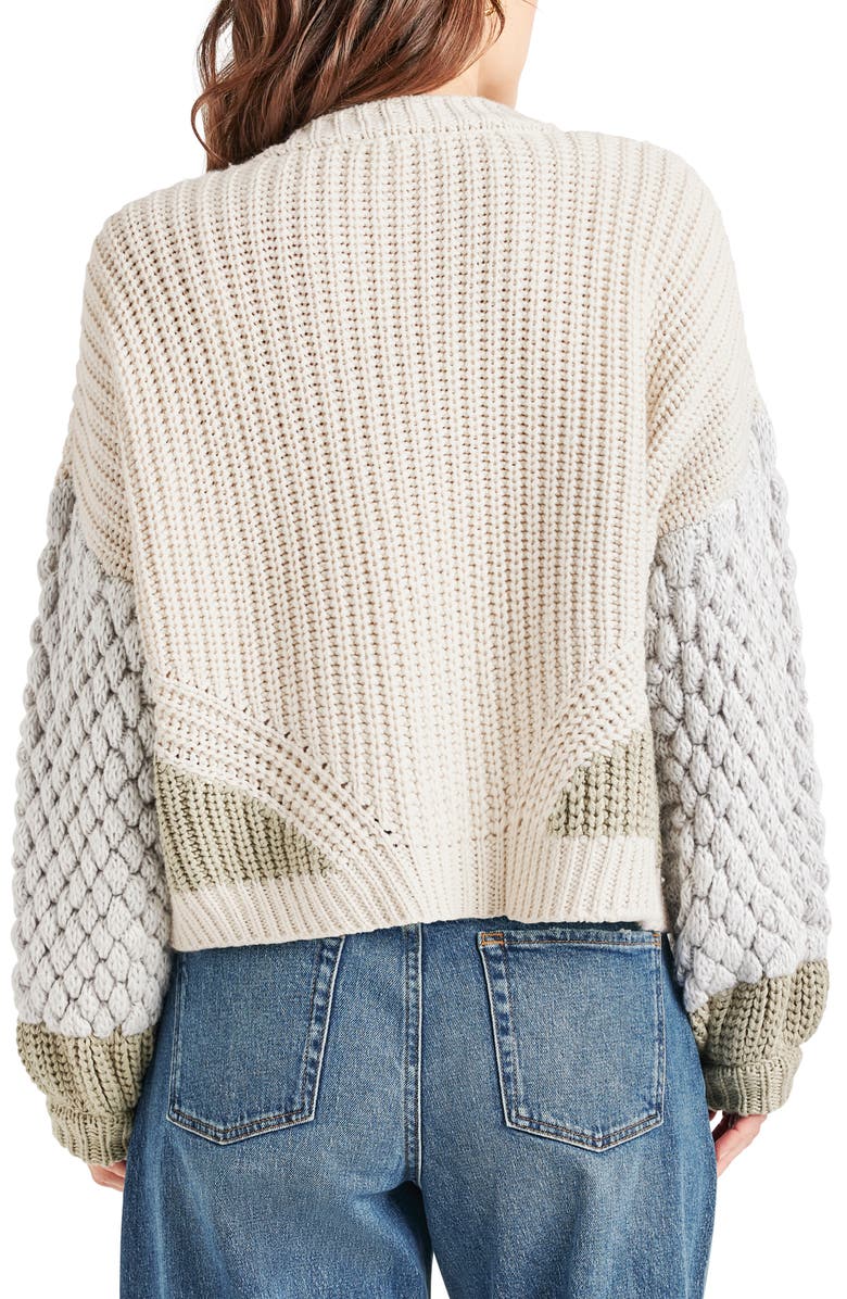Splendid Margo Mixed Stitch Cardigan, Alternate, color, White Sand/ Dew