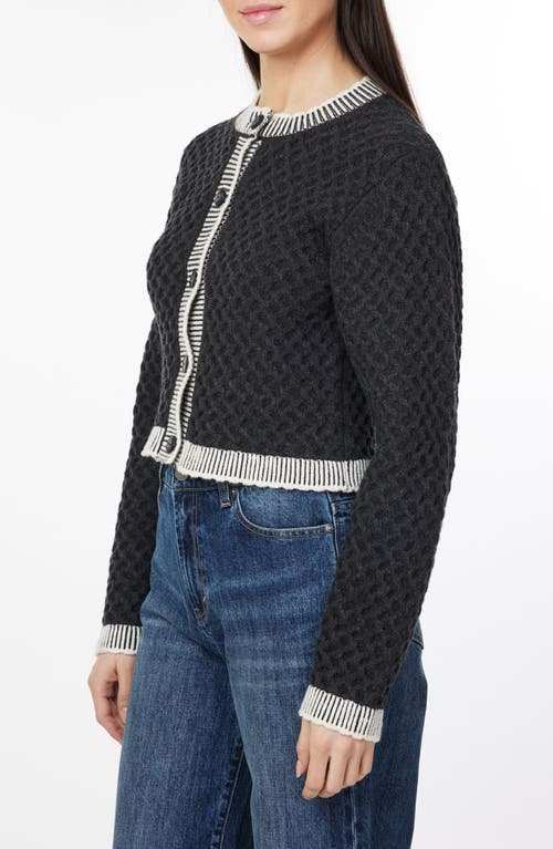Habitual Crewneck Crop Cardigan In Black