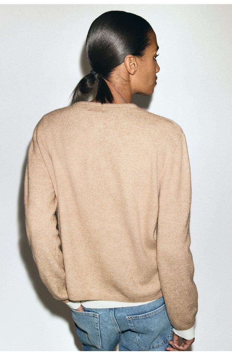 H&M Loose-fit Cardigan, Alternate, color, Beige Melange