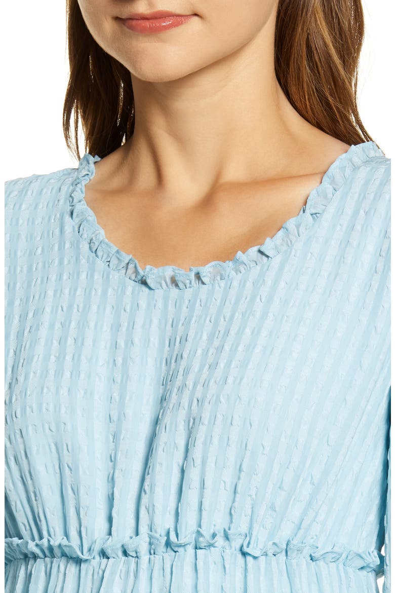 Tiered Long Sleeve Maxi Dress, Alternate, color, BLUE DREAM