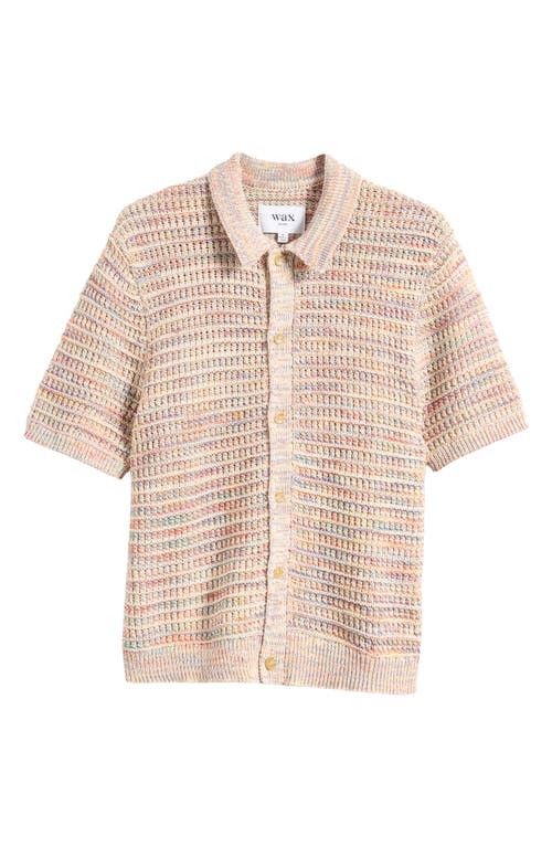 Wax London Tellaro Rainbow Short Sleeve Cotton Blend Cardigan In Multi
