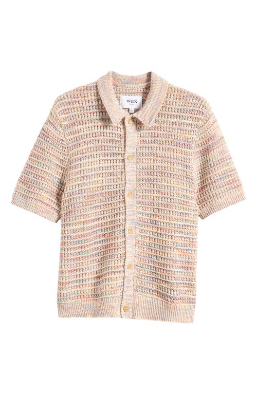 WAX LONDON WAX LONDON TELLARO RAINBOW SHORT SLEEVE COTTON BLEND CARDIGAN