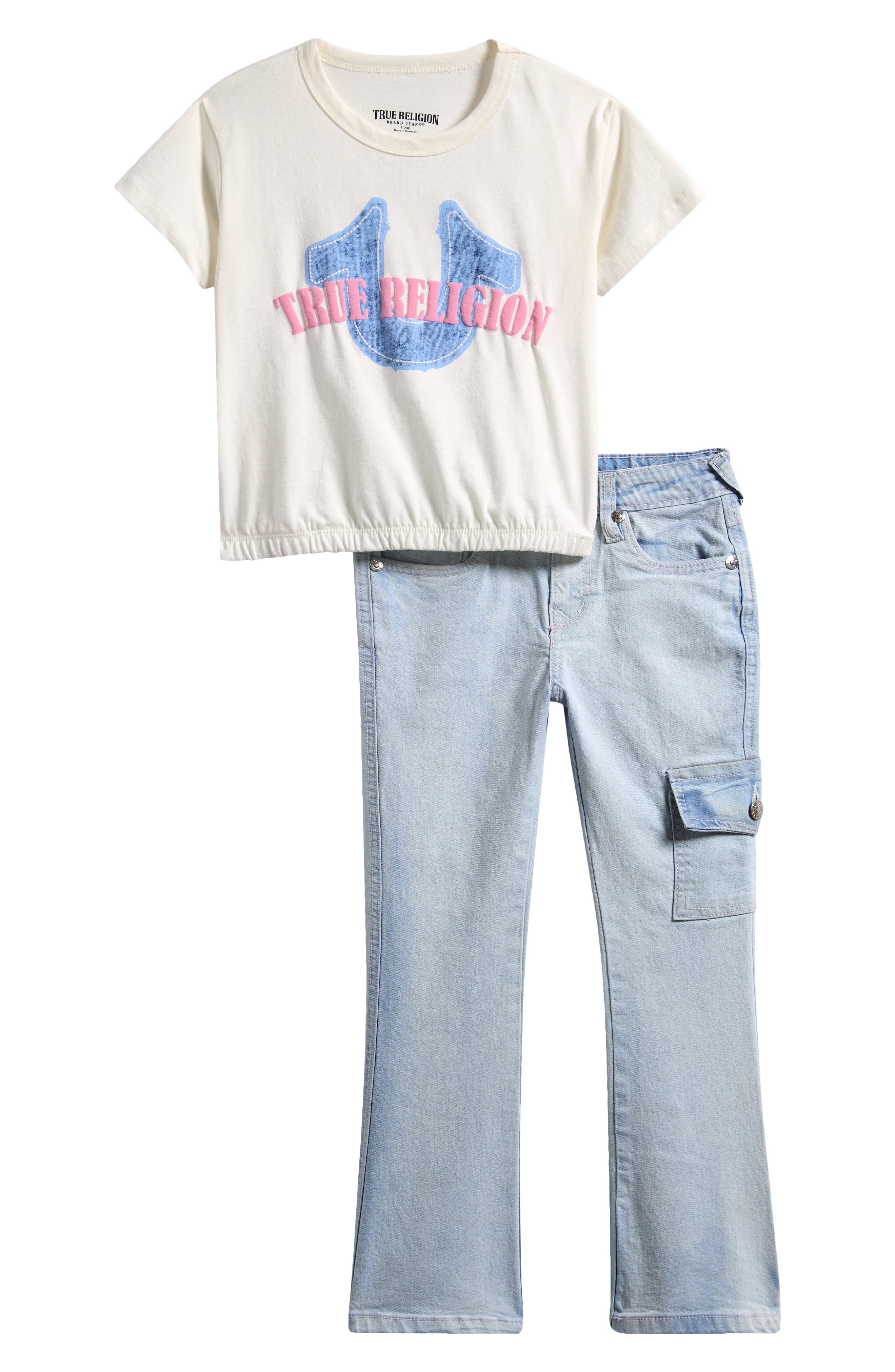True Religion Kids' Graphic T-Shirt & Cargo Jeans Set