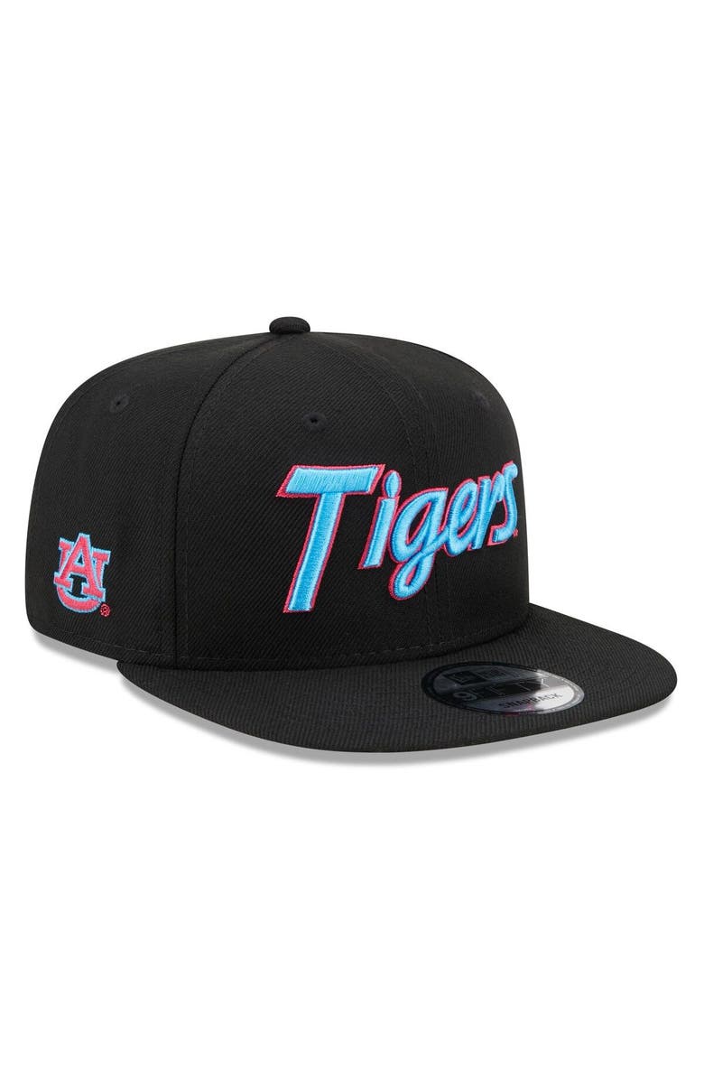 New Era Men's New Era Black Auburn Tigers Vice Undervisor 9FIFTY Snapback Hat, Main, color,