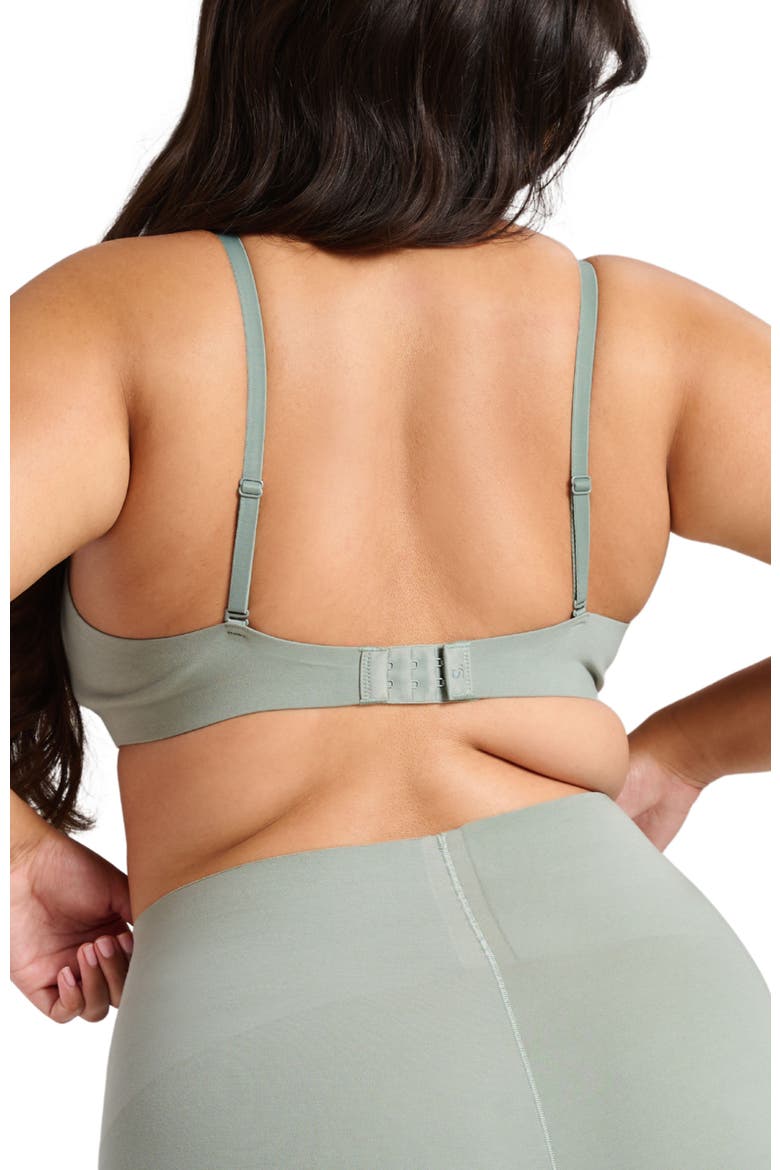 Organic Cotton No-Show V-Scoop Bra, Alternate, color, Sage